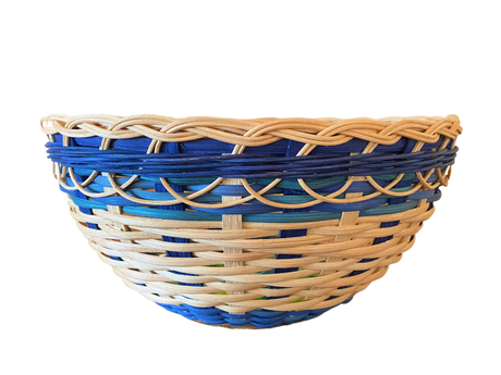 "Stasia" - Basket Weaving Pattern - Braided Rim Table Basket
