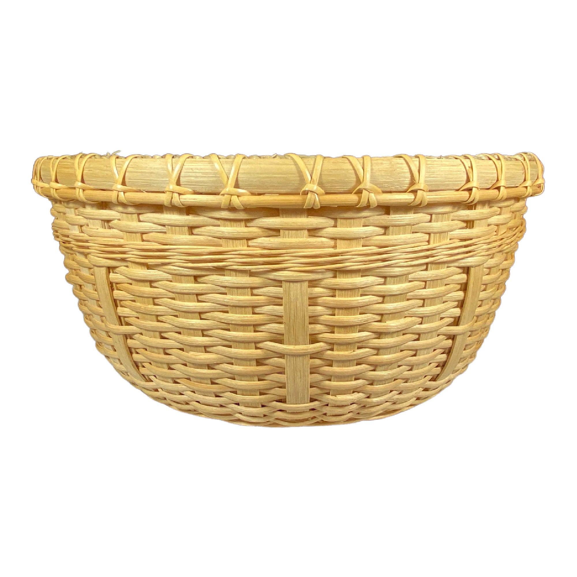 wool basket round, sewing basket, made from bamboo weaving