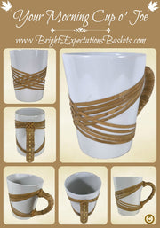 "Jo" Coffee Mug - Basket Weaving Pattern - Bright Expectations Baskets - Instant Digital Download Pattern