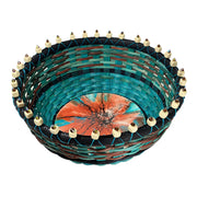 "Lilliana" - Basket Weaving Pattern - Beaded Rim Table Basket