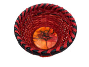 "Kira" - Basket Weaving Pattern - Bead Accented Table Basket