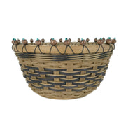 "Cyan" - Basket Weaving Pattern - Beaded Rim Table Basket - Bright Expectations Baskets - Instant Digital Download Pattern