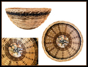 "Stasia" - Basket Weaving Pattern - Braided Rim Table Basket